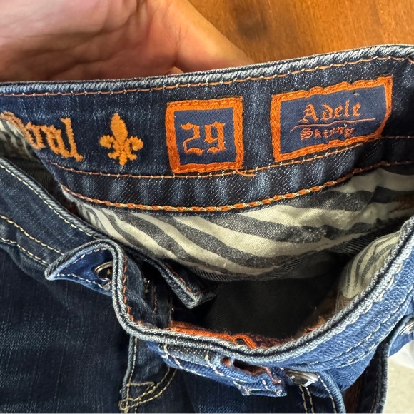 Y2K Rock Revival Adele Skinny Jeans Blue Size 29 Distressed Stretch Denim - Picture 13 of 16